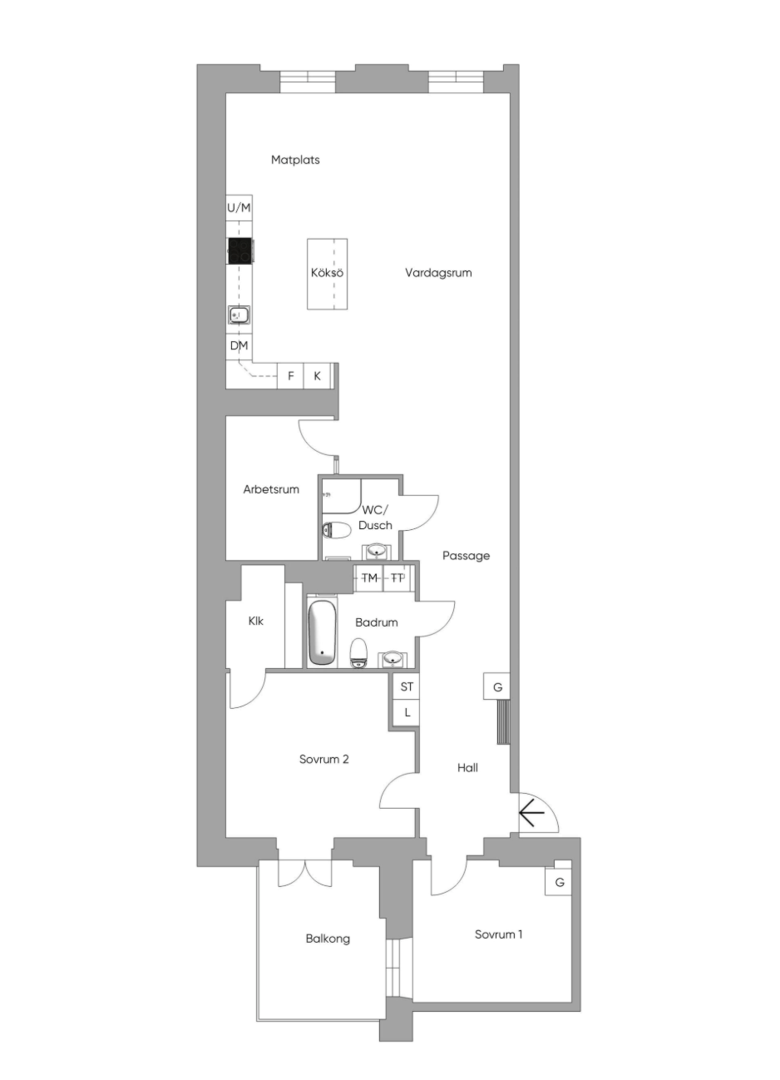 Planlösning från Mjölnarvägen 22, Kommande i Kvarnholmen, Nacka