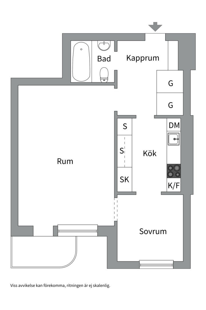 Planlösning från Götgatan 2, Såld i Främre Luthagen, Uppsala