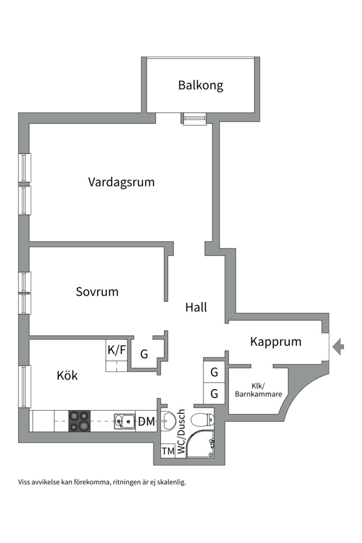 Planlösning från Finntorpsvägen 13, Såld i Finntorp, Nacka