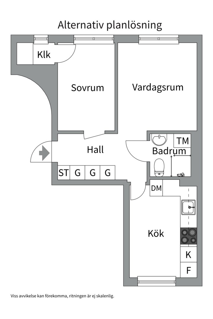 Planlösning från Sickla Strand 78, Såld i Sickla, Nacka