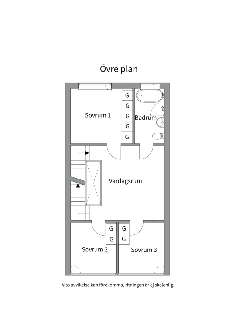 Planlösning från Skurusundsvägen 97A, Såld i Skuru, Nacka