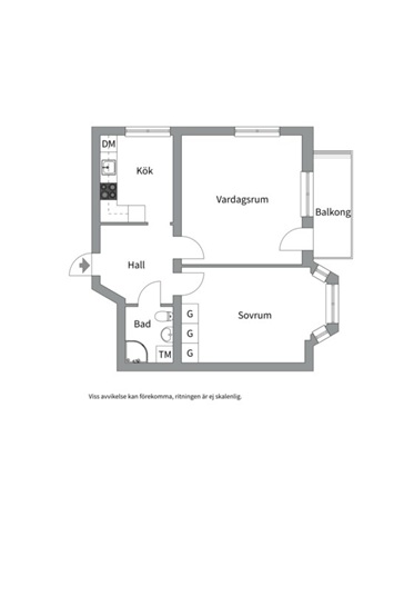 Planlösning från Ymergatan 15 F, Kommande i Fålhagen, Uppsala