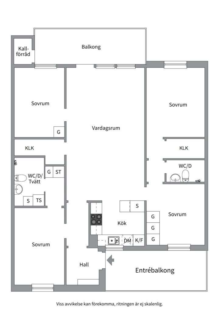 Planlösning från Reykjaviksgatan 124, Såld i Ekeby, Uppsala