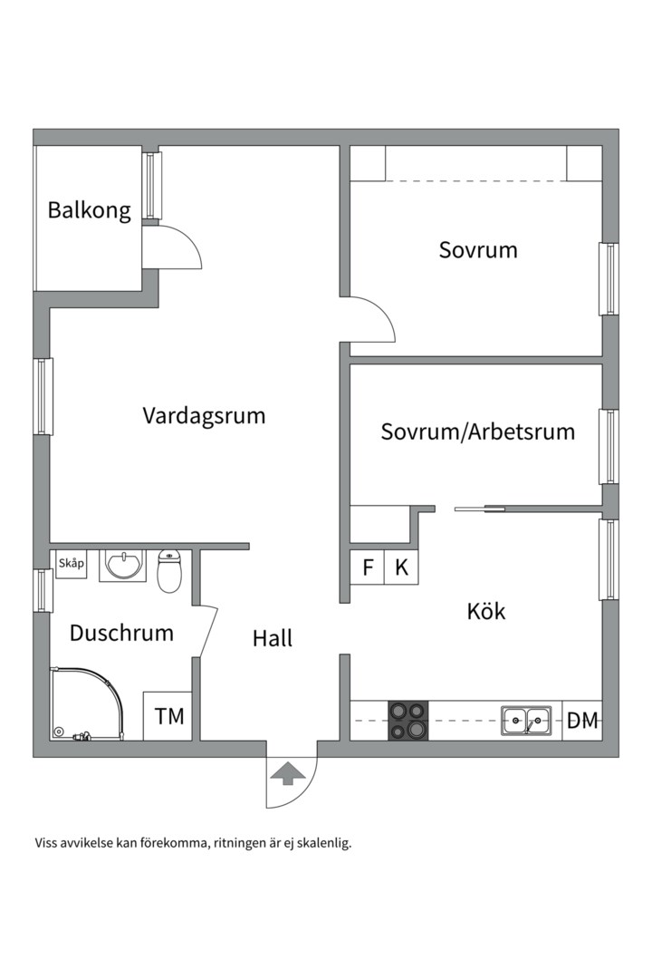 Planlösning från Hamnesplanaden 4A, Såld i Centrum, Uppsala