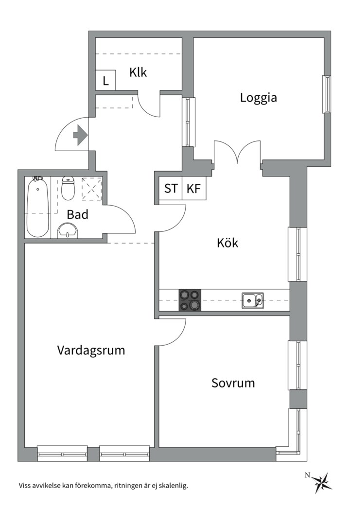 Planlösning från S:t Johannesgatan 31 B, Såld i Luthagen, Uppsala