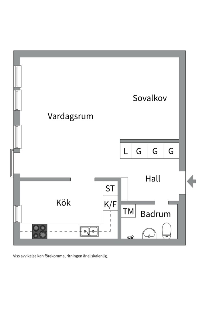 Planlösning från Betsövägen 8, Såld i Västra Orminge, Nacka