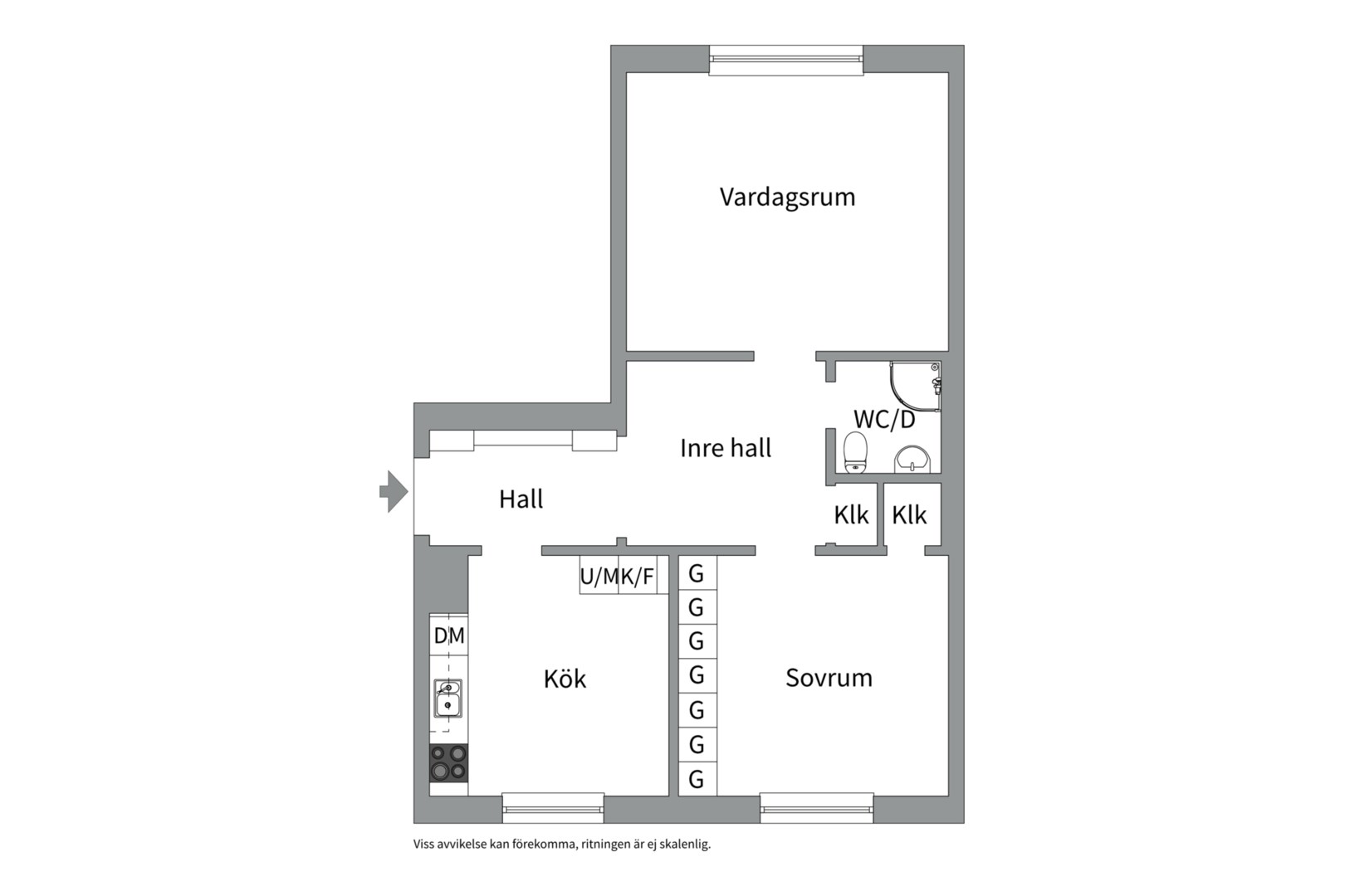 Planlösning från Väderkvarnsgatan 11C, Såld i Höganäs, Uppsala