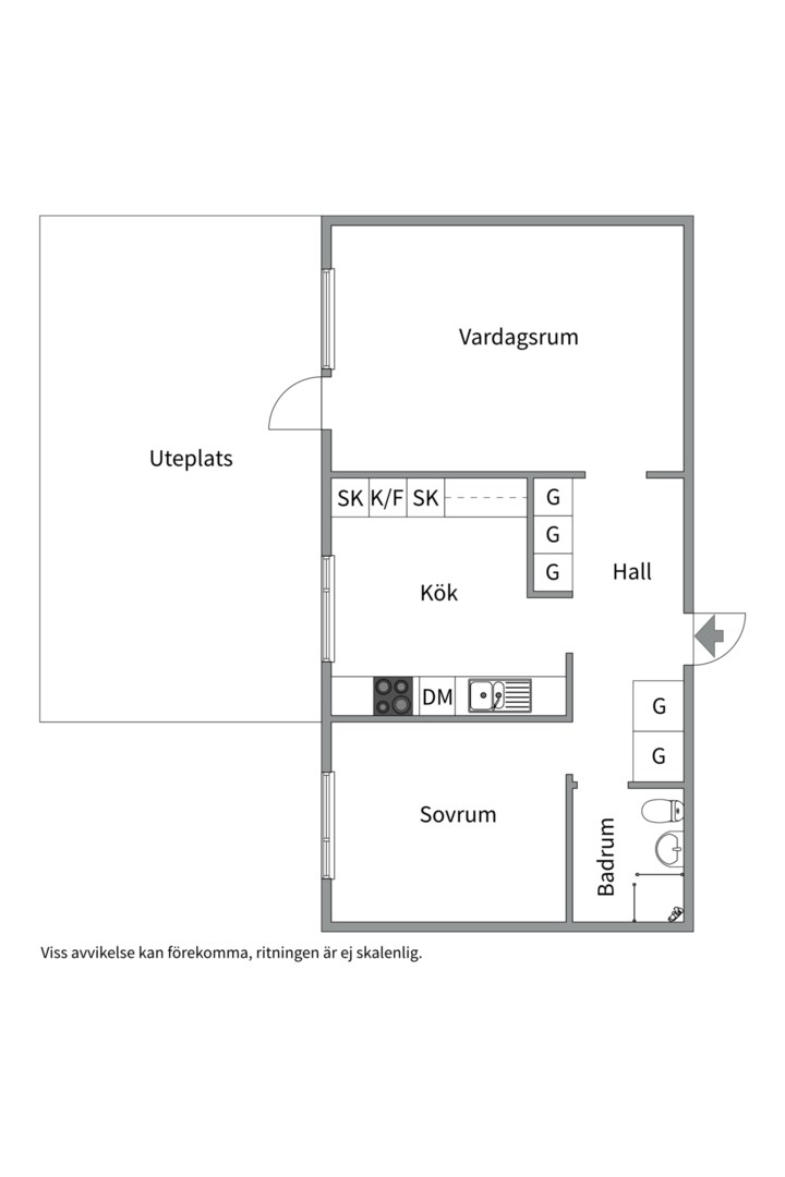 Planlösning från Talluddsvägen 7E, Såld i Björknäs, Nacka