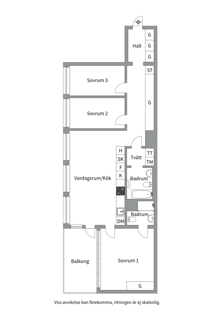 Planlösning från Tollarevägen 55, Till salu i Tollare, Nacka