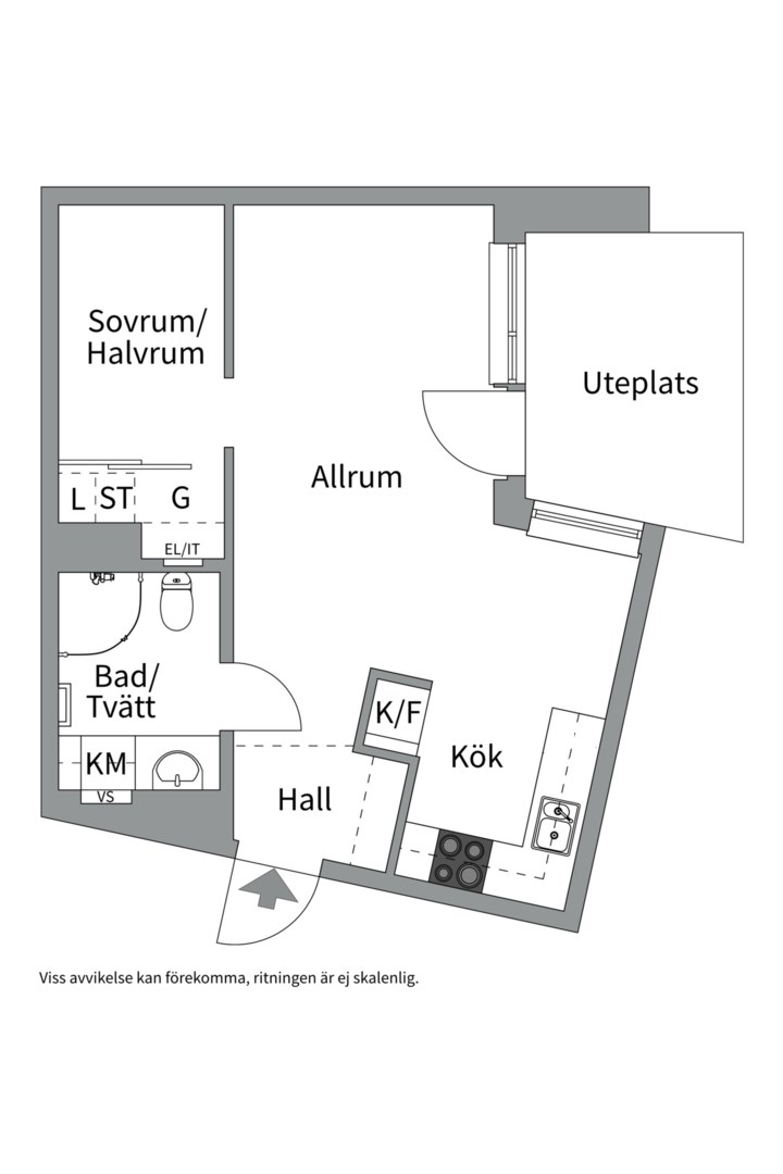 Planlösning från Orgelgatan 2, Såld i Kapellgärdet, Uppsala