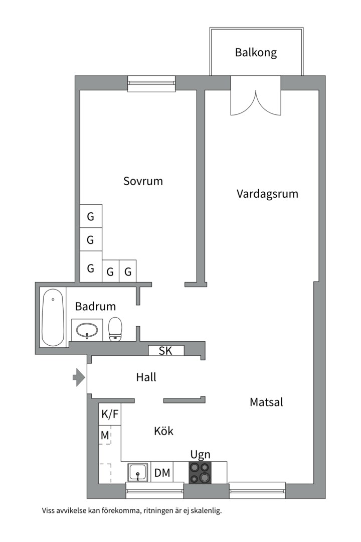 Planlösning från Parmmätargatan 9A, 2tr, Såld i Kungsholmen, Stockholm