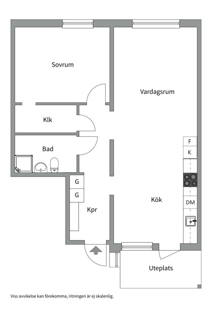 Planlösning från Dag Hammarskjölds Väg 246A, Såld i Sunnersta, Uppsala