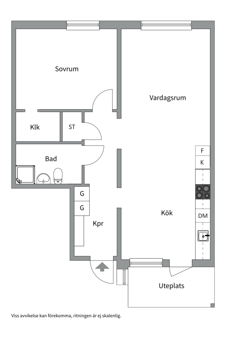 Planlösning från Dag Hammarskjölds Väg 246A, Såld i Sunnersta, Uppsala