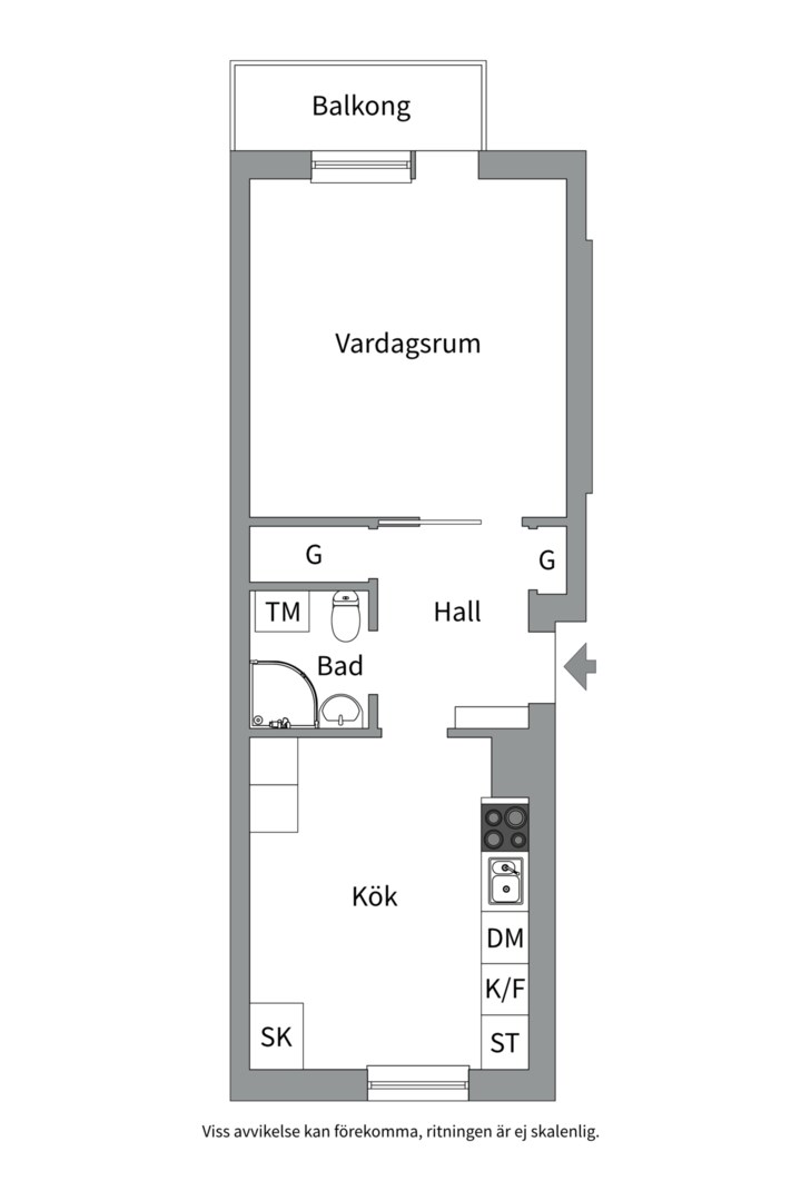 Planlösning från Vaksalagatan 36A, Till salu i Höganäs, Uppsala