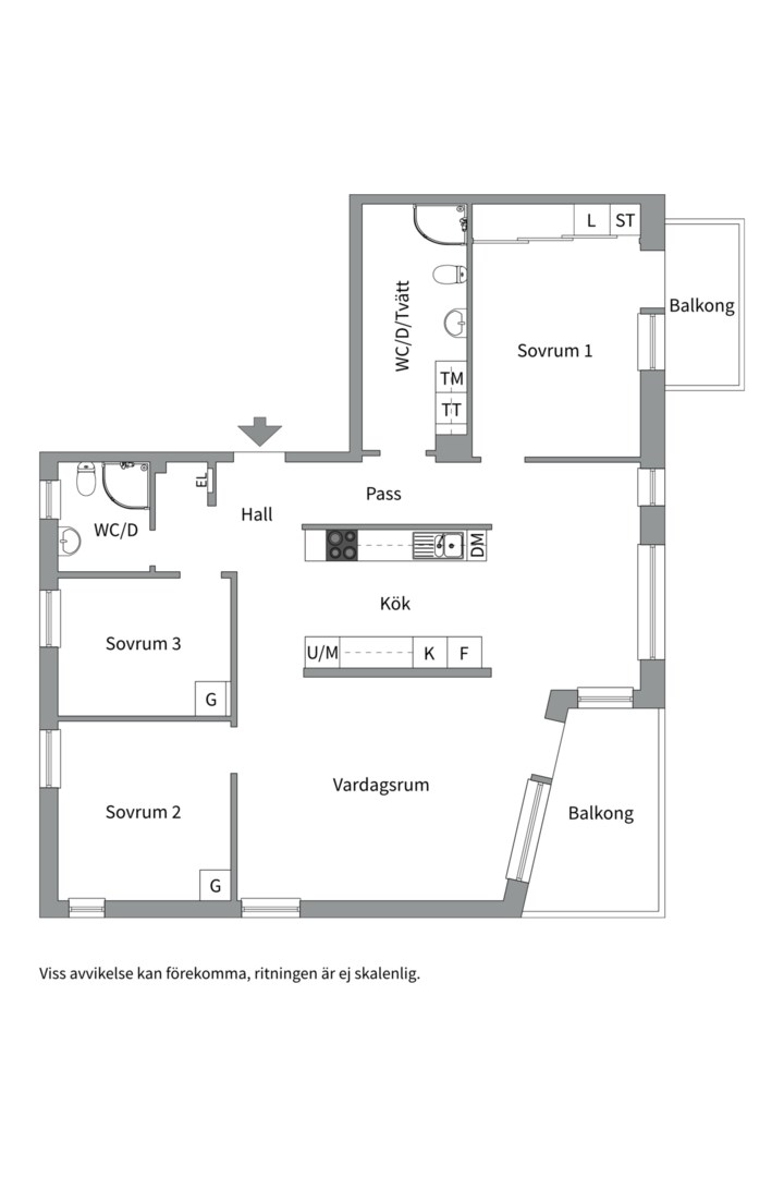 Planlösning från Kvarntorget 11, Till salu i Kvarngärdet, Uppsala