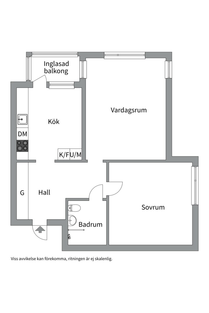 Planlösning från Rekylgatan 6, Såld i Haga, Västerås