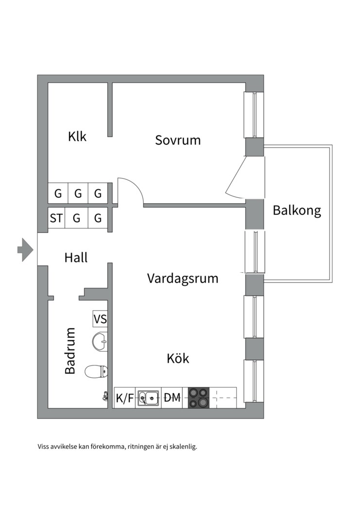 Planlösning från Sickla Allé 13, Såld i Sickla Allé, Nacka