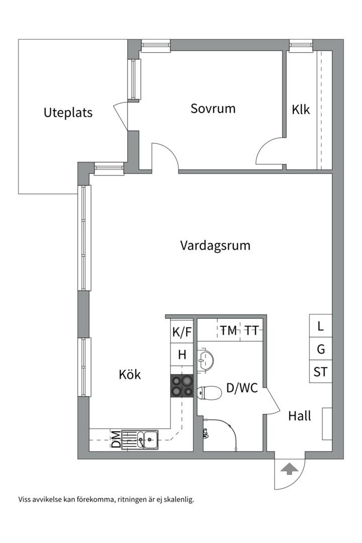 Planlösning från Hällbygatan 21, Såld i Luthagen, Uppsala