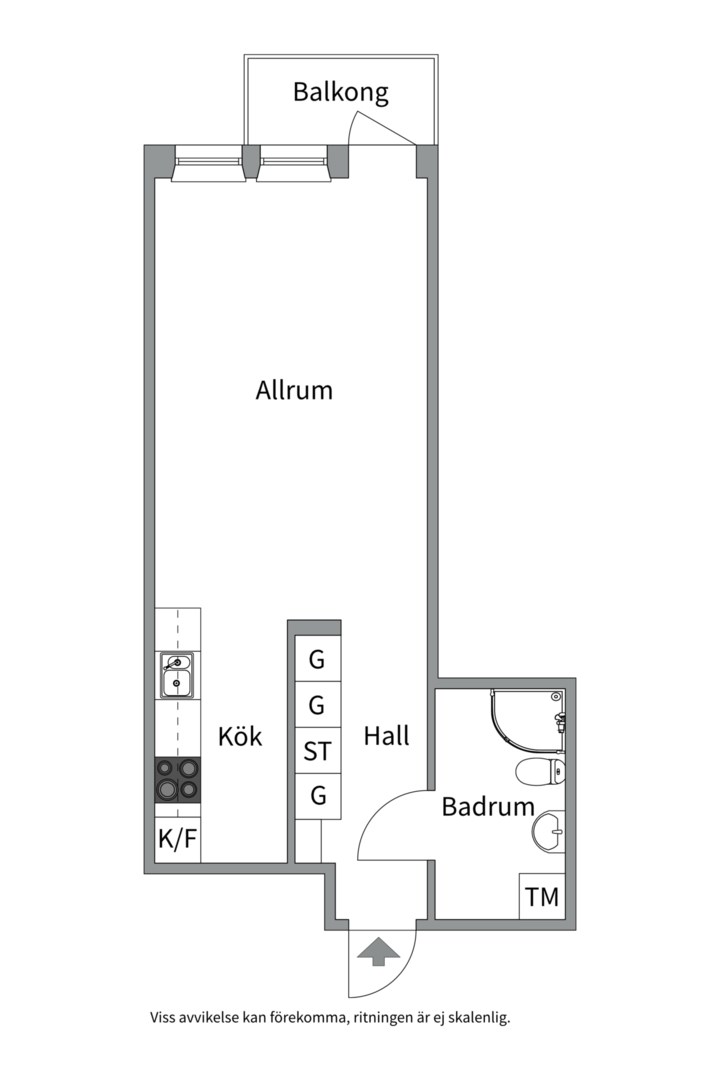 Planlösning från Råbyvägen 74, Såld i Kapellgärdet, Uppsala