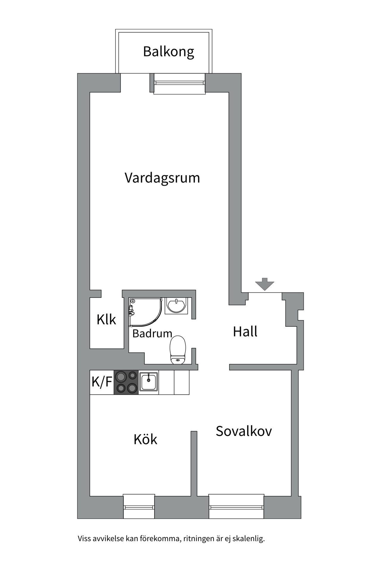 Bostadsbild från Bomansgatan 16E, Såld i Kristiansborg, Västerås