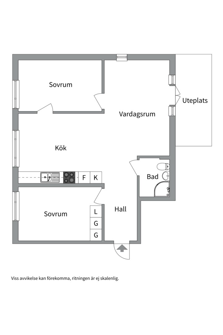 Planlösning från Sveddvägen 13B, Såld i Sunnersta, Uppsala