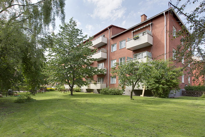 Balkongerna vetter mot innergården