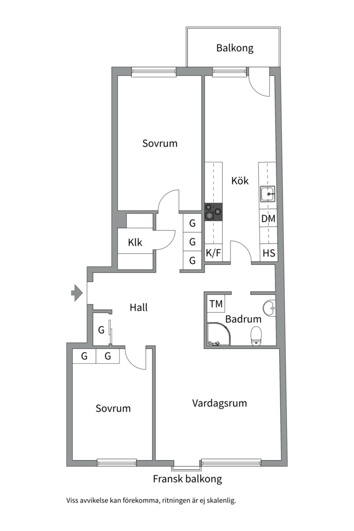 Planlösning från Atlasvägen 31, Såld i Sickla, Nacka