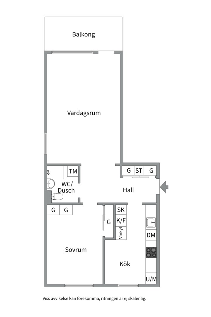 Planlösning från Atlasvägen 27, Såld i Sickla, Nacka