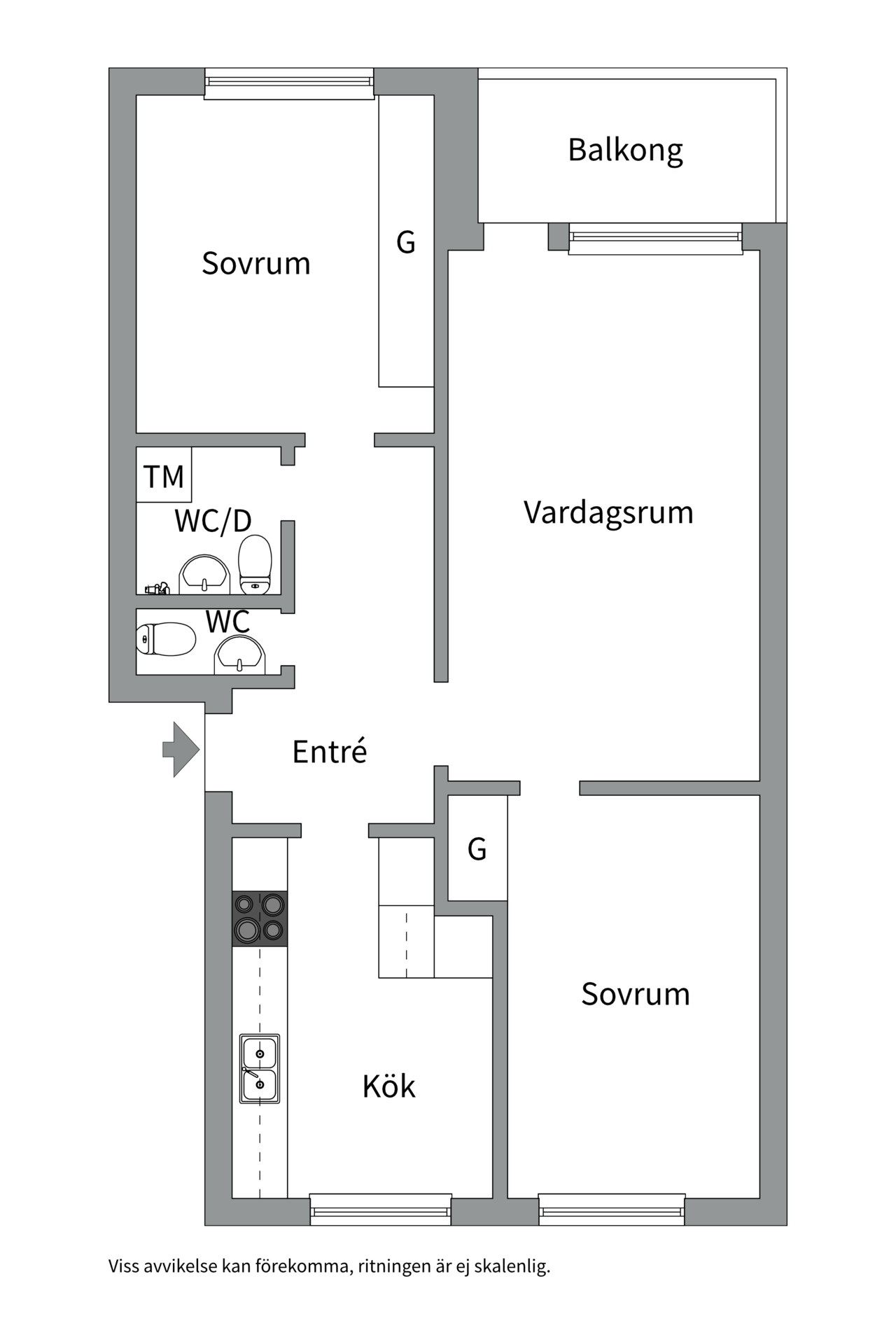 Bostadsbild från Kaserngatan 7, Såld i Viksäng, Västerås