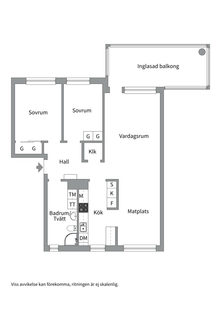 Planlösning från Djuphamnsvägen 14A, Såld i Stohagen, Västerås
