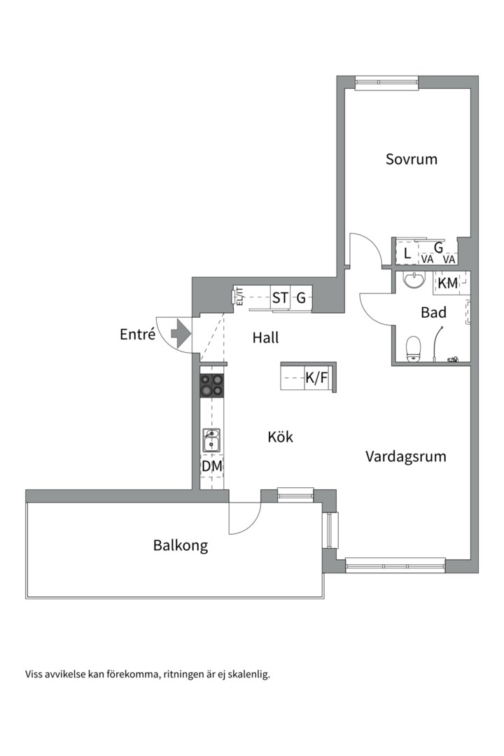 Planlösning från Ljusbärargatan 5, Såld i Kapellgärdet, Uppsala