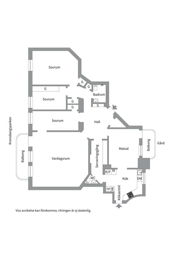 Planlösning från Kronobergsgatan 17, Kommande i Kungsholmen, Stockholm