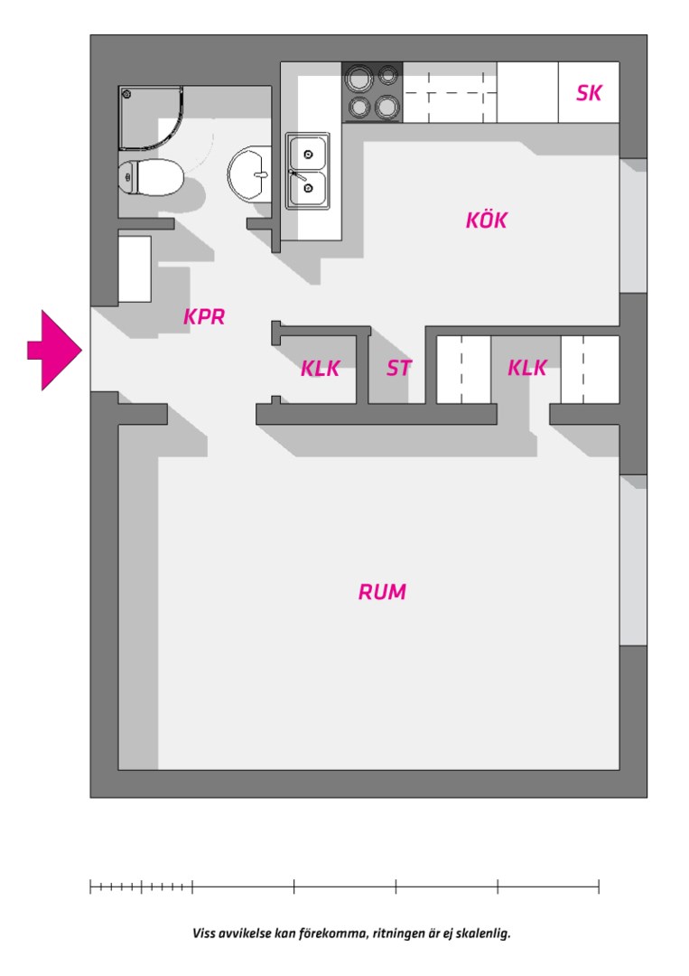 Planlösning från Murargatan 18B, Såld i Salabacke, Uppsala