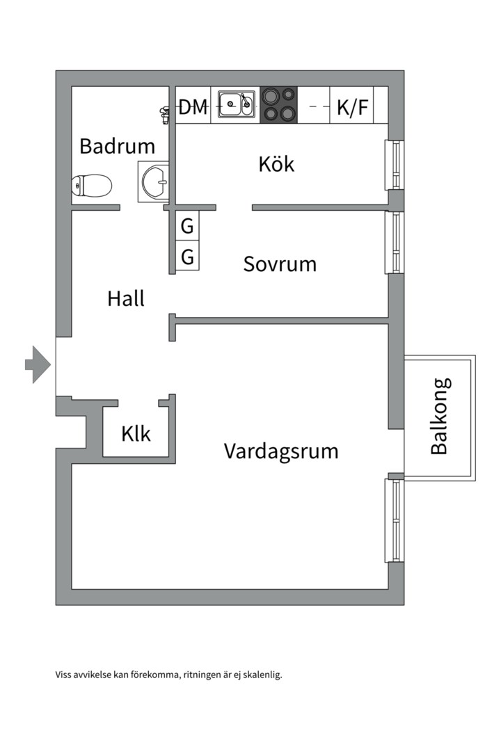 Planlösning från Svartbäcksgatan 72A, Såld i Svartbäcken, Uppsala