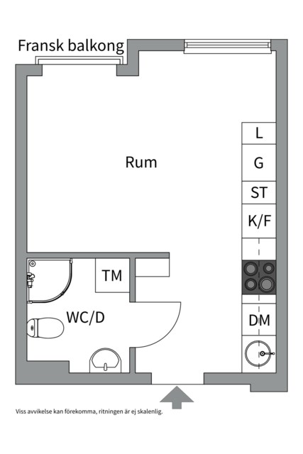 Planlösning från Petterslundsgatan 14E, Såld i Fålhagen, Uppsala