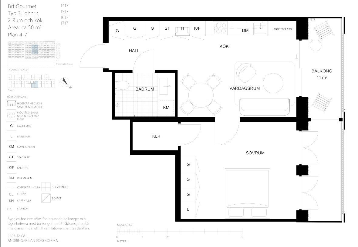 Planlösning från Sankt Göransgatan 143F, 1717, Till salu i Kungsholmen - Stadshagen, Stockholm