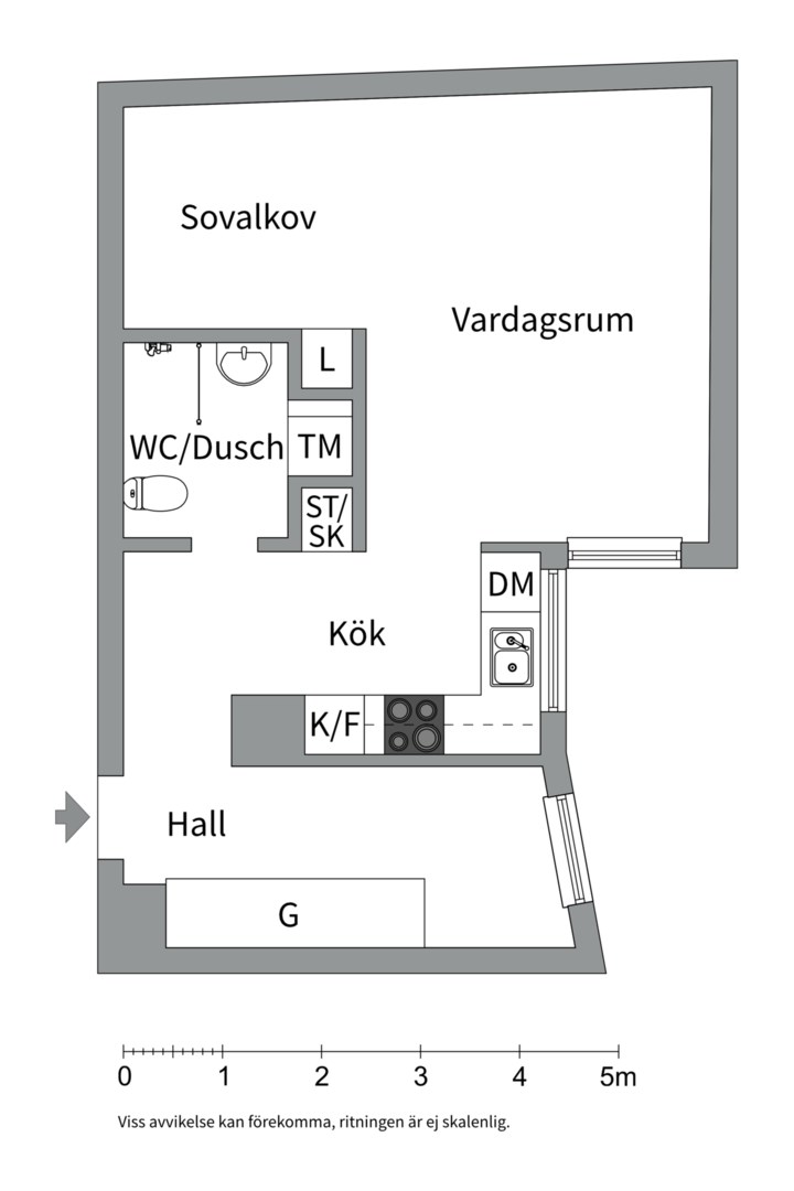 Planlösning från Dragarbrunnsgatan 55B, Såld i Centrum, Uppsala