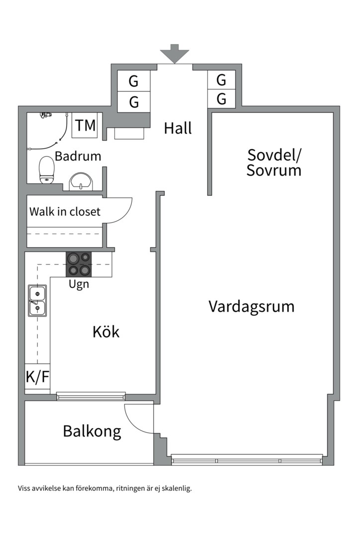 Planlösning från Atlasvägen 27, Kommande i Sickla, Nacka