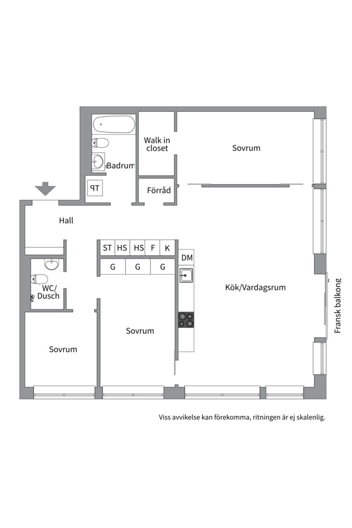 Planlösning från Fabrikörvägen 4D, Såld i Nacka Strand, Nacka