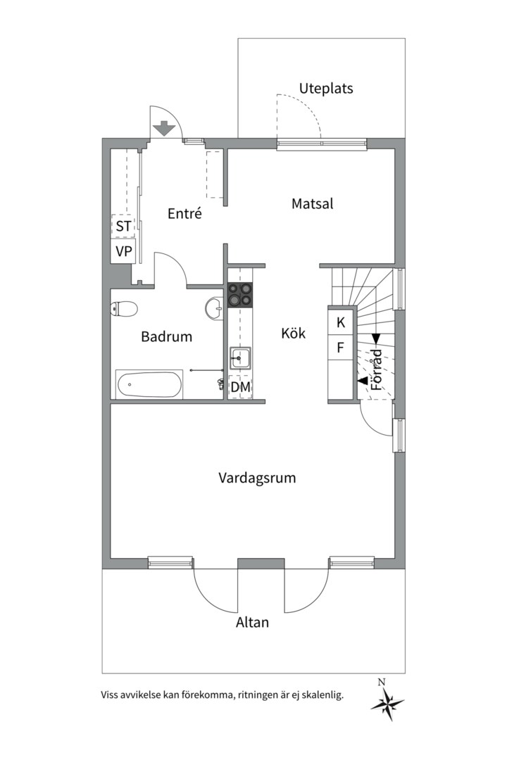 Planlösning från Bågvägen 8F, Till salu i Kummelnäs, Nacka