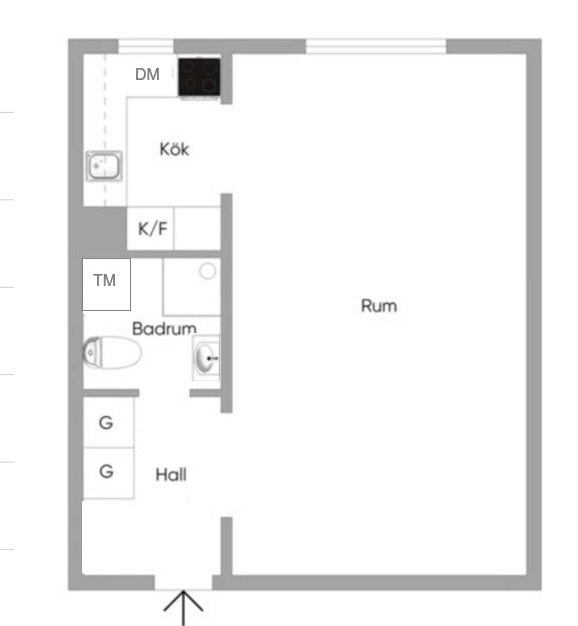 Planlösning från Edinsvägen 1, Till salu i Ektorp, Nacka