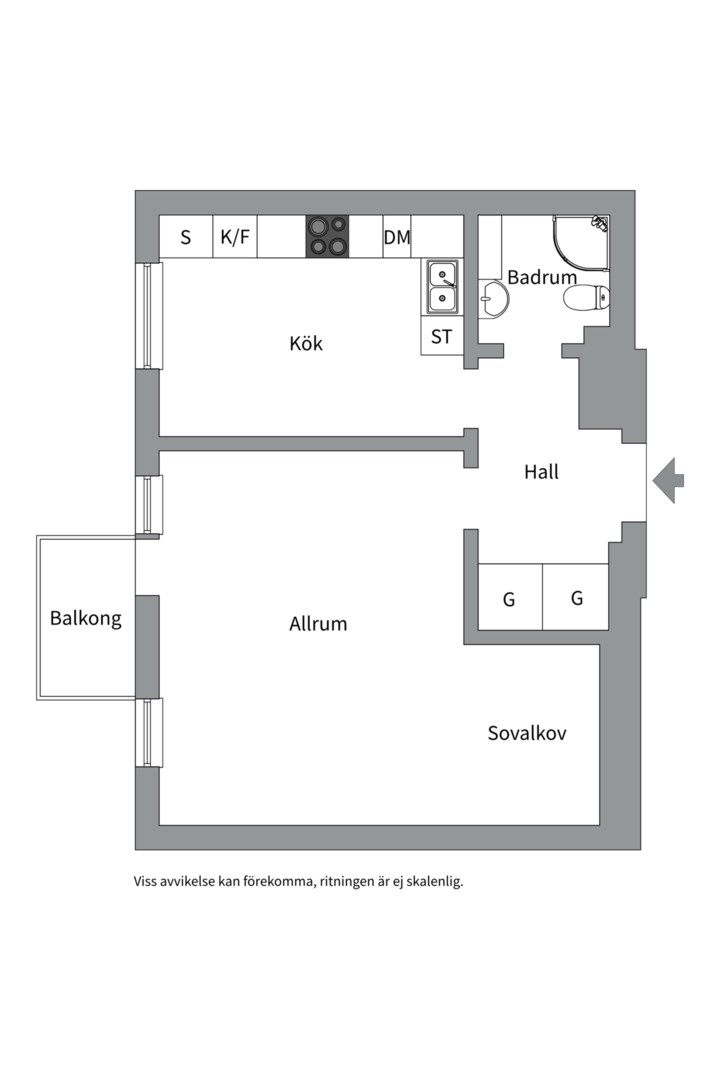 Planlösning från Svartbäcksgatan 68B, Kommande i Svartbäcken, Uppsala