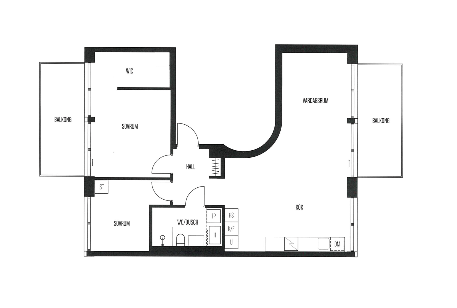 Planlösning från Fabrikörvägen 10B, Såld i Nacka Strand, Nacka