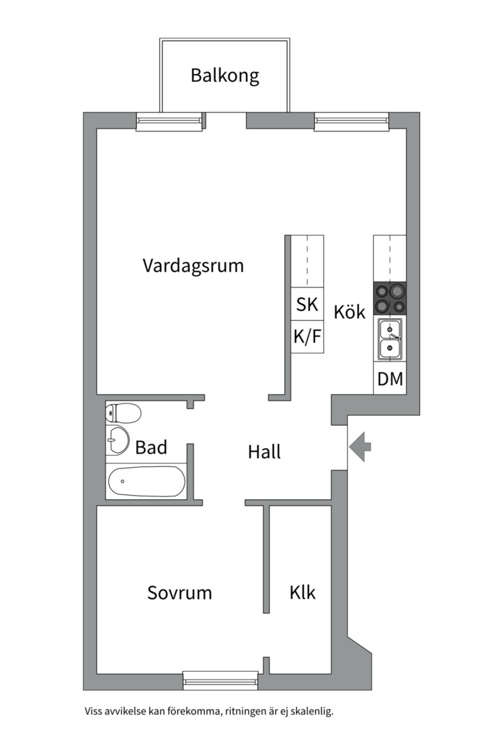 Planlösning från Stabby allé 9B, Såld i Stabby, Uppsala