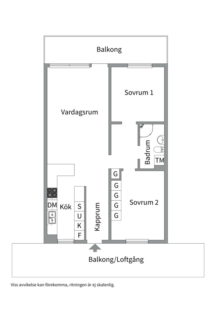 Planlösning från Gräslöksgatan 36, Kommande i Årsta, Uppsala