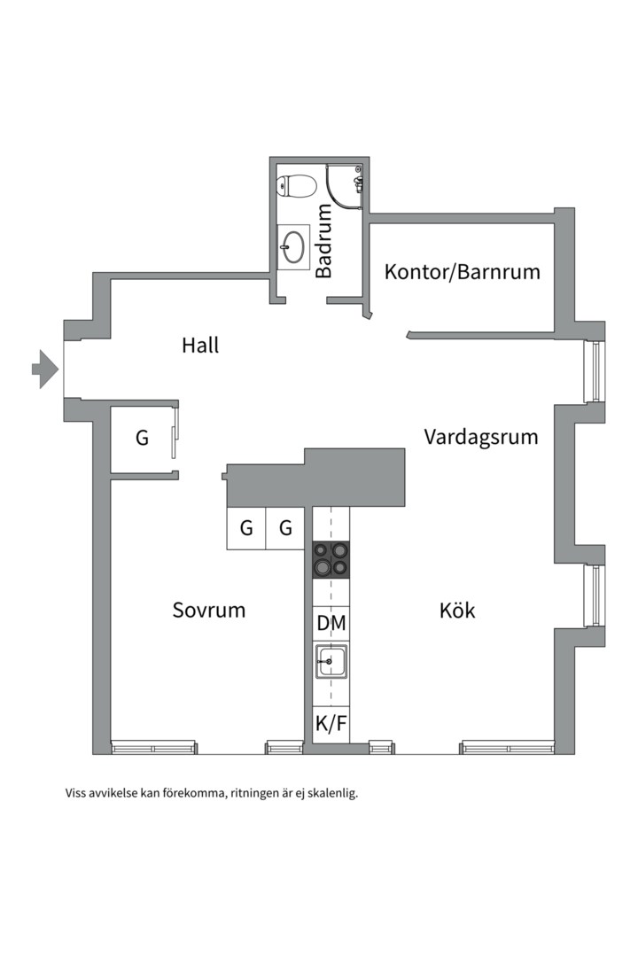 Planlösning från Vasagatan 49, Kommande i Blåsbo, Västerås