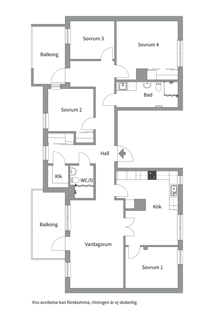 Planlösning från Torngatan 14, Till salu i Kapellgärdet, Uppsala