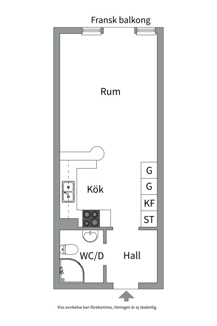 Planlösning från S:t Johannesgatan 36A, Såld i Rackarberget, Uppsala
