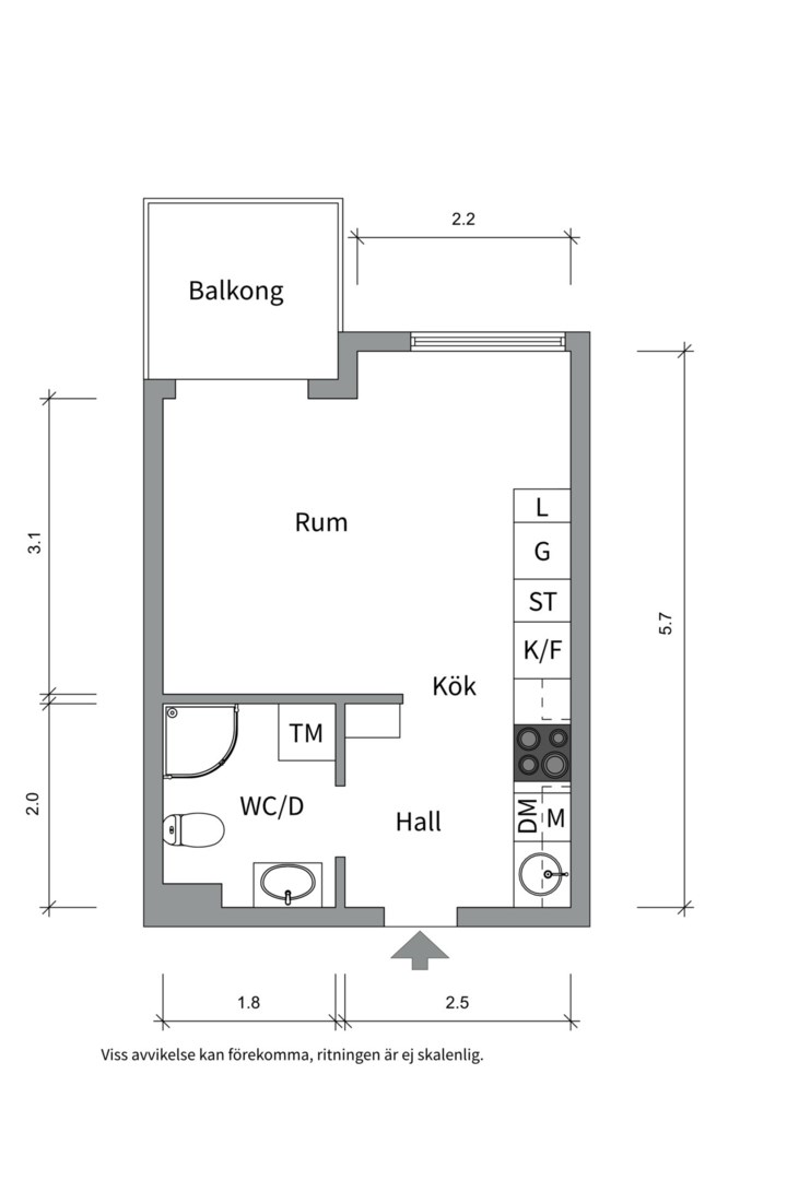 Planlösning från Petterslundsgatan 14E, Kommande i Fålhagen, Uppsala