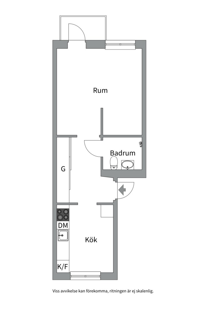 Planlösning från Torkelsgatan 2C, Såld i Fålhagen, Uppsala